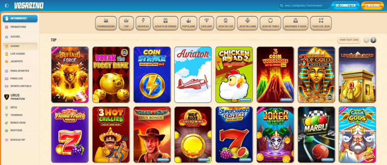 Avis Vegasino sur la ludothèque: variété et qualité des jeux Avis Vegasino sur la ludothèque