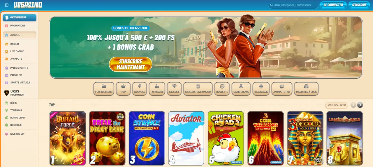 Présentation du casino Vegasino: aperçu général et points clés Présentation du casino Vegasino